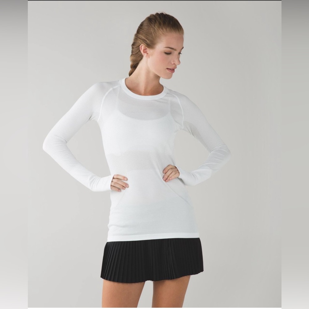 Lululemon run swiftly tech top heathered white